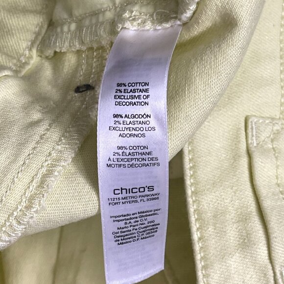 Platinum Chico"s Jeans Women's 3 Ankle Yellow Embroidered Stylish Unique Cowboy‎ - Picture 10 of 12